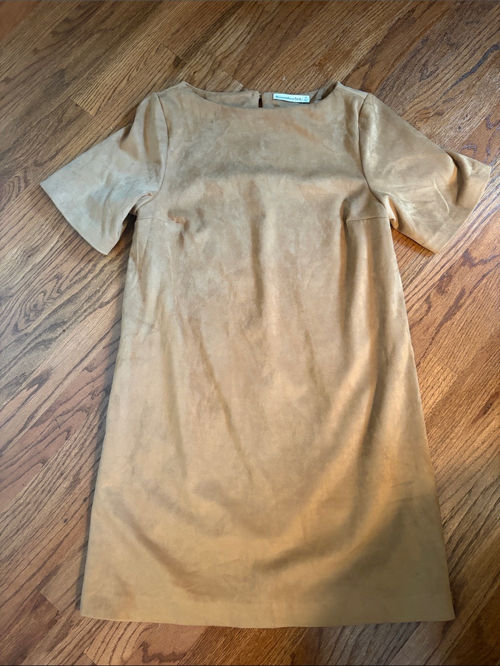 Abercrombie Faux Tan Suede Short-Sleeve Shift Dress